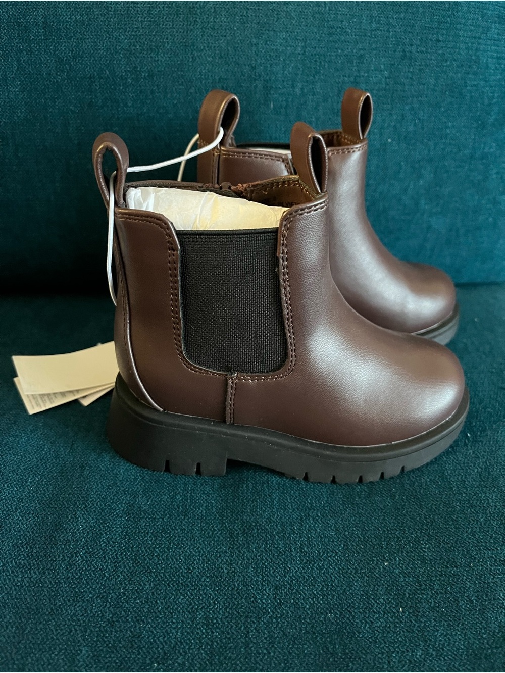 GAP Kids Brown Chelsea Boots with Black Elastic